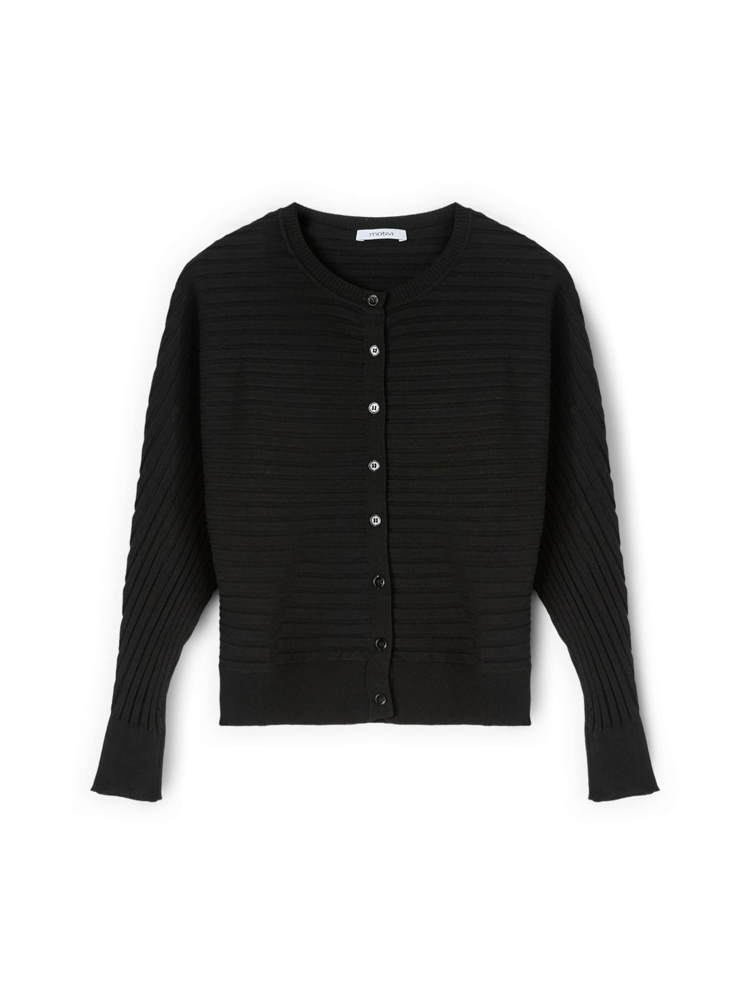 MOTIVI Gebreid vest in Zwart: voorkant