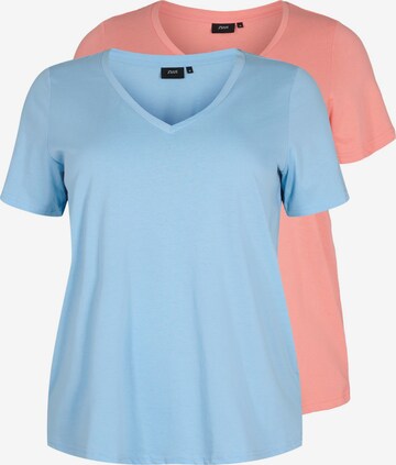 T-shirt 'MKATJA' Zizzi en bleu : devant