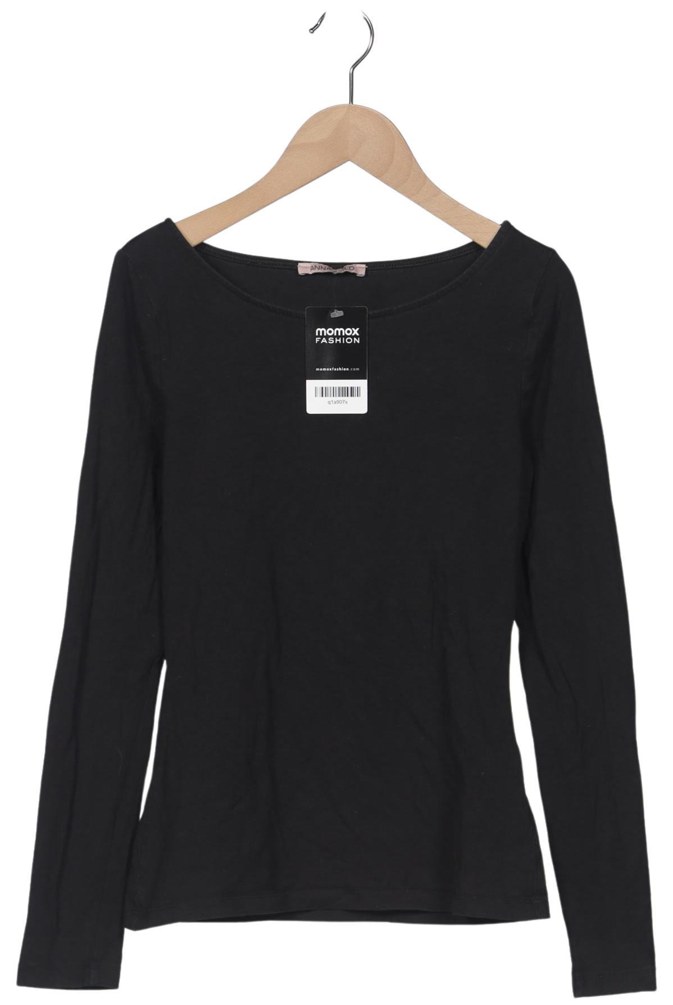 Anna Field Langarmshirt S in Schwarz: Vorderseite
