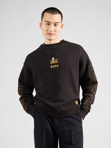 Sweat-shirt 'White_NFL' BOSS en noir : devant