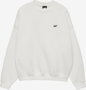 Pull&Bear Sweatshirt 'STWD' in Wit: voorkant