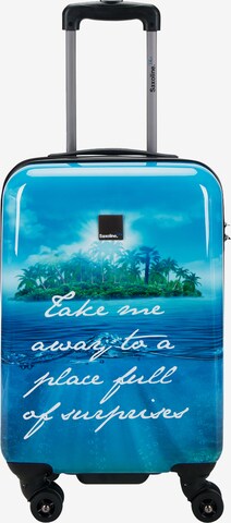 Saxoline Blue Suitcase 'Island' in Blue: front