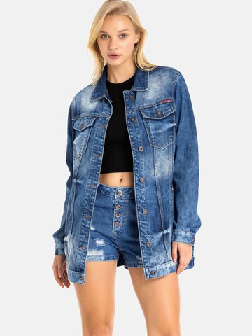 CIPO & BAXX Between-Season Jacket in Blue: front