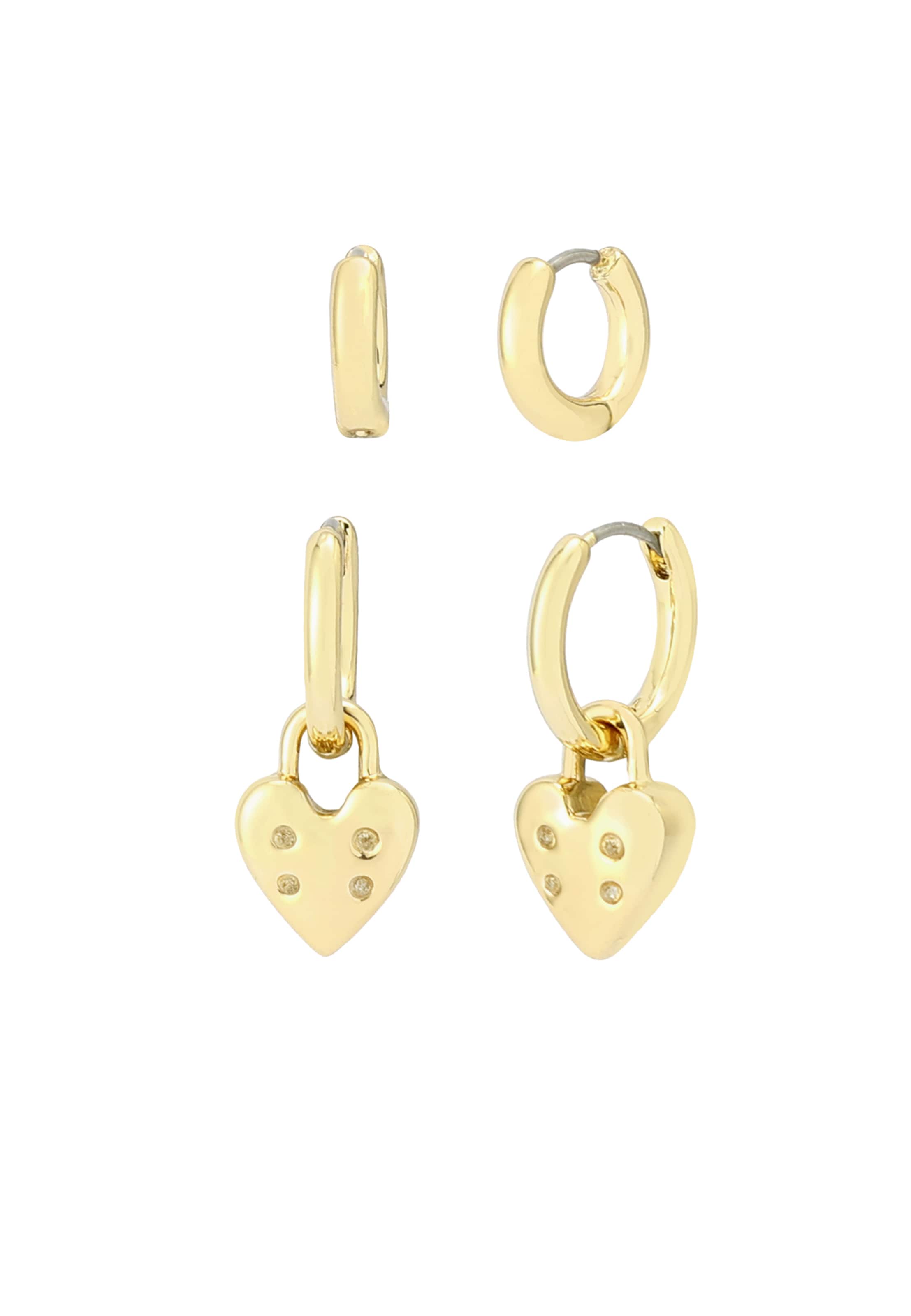 AllSaints Oorbellen 'Allsaints Heart Charm Huggie' in Goud: voorkant