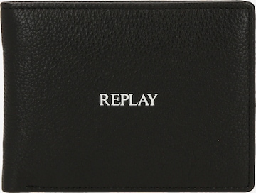 REPLAY Wallet in Black: front