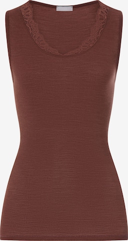 Haut ' Woolen Lace ' Hanro en marron : devant