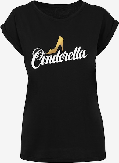 F4NT4STIC T-shirt 'Cinderella Shoe' en or / noir / blanc, Vue avec produit