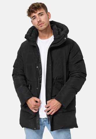 INDICODE JEANS Winterparka 'Kasper' in Zwart: voorkant