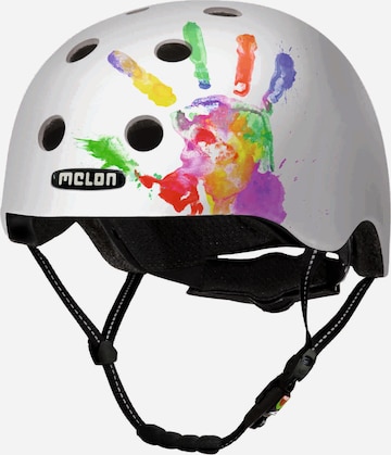 Melon Helmet 'Handprint' in White: front