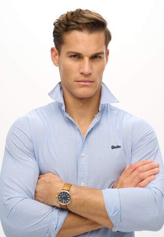 Superdry Slim fit Button Up Shirt 'Essentials Lite' in Blue