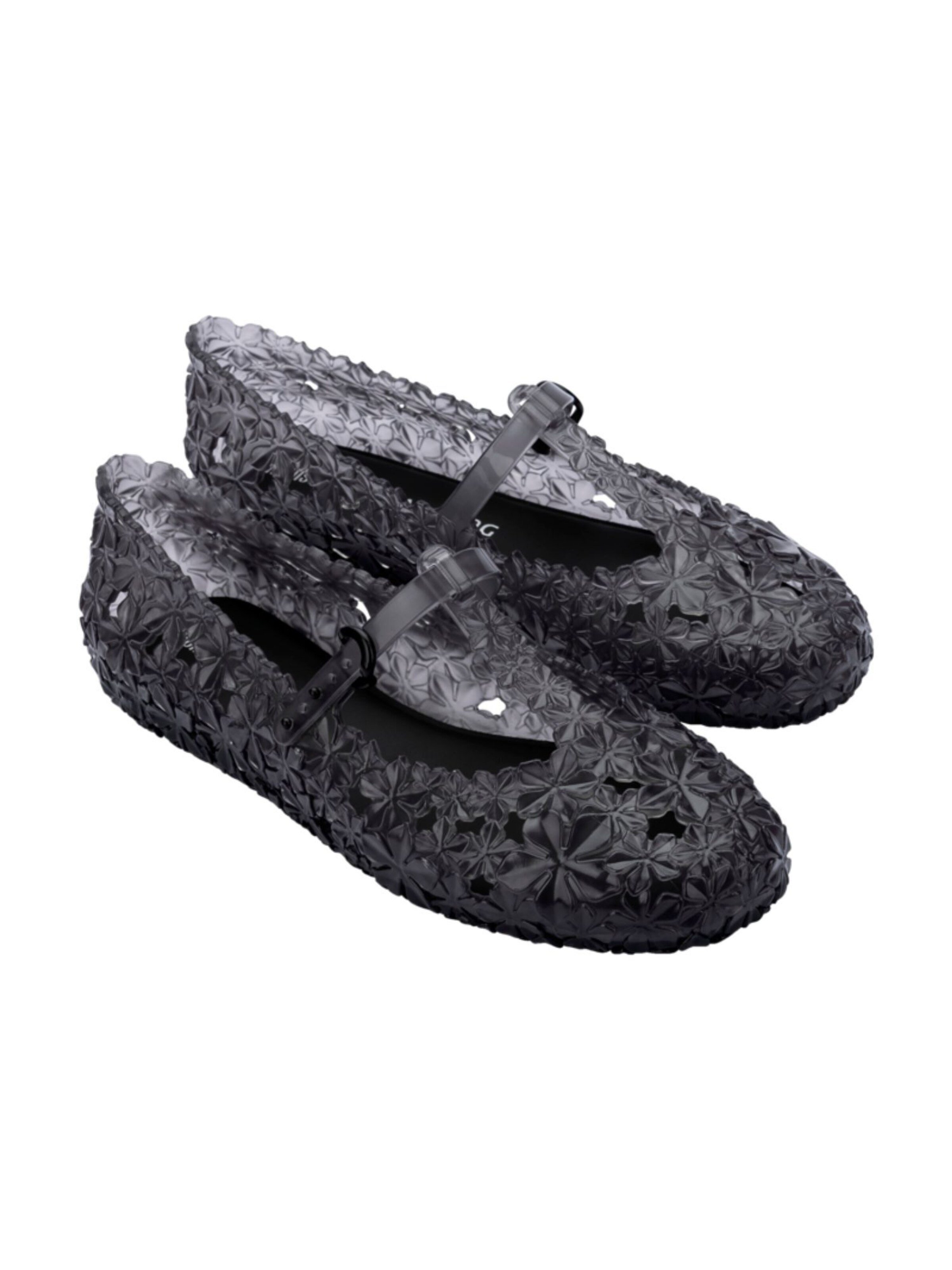 MELISSA Ballerina met riempjes 'Melissa Daphnis x Susan Fang' in Zwart