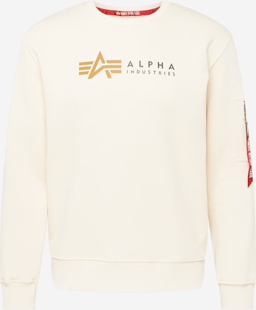 Sweat-shirt ALPHA INDUSTRIES en beige : devant