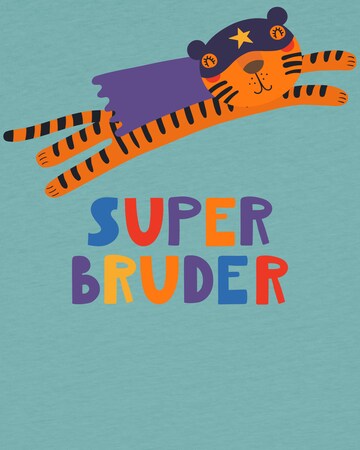 watabout.kids Shirt 'Tiger Superbruder' in Blue