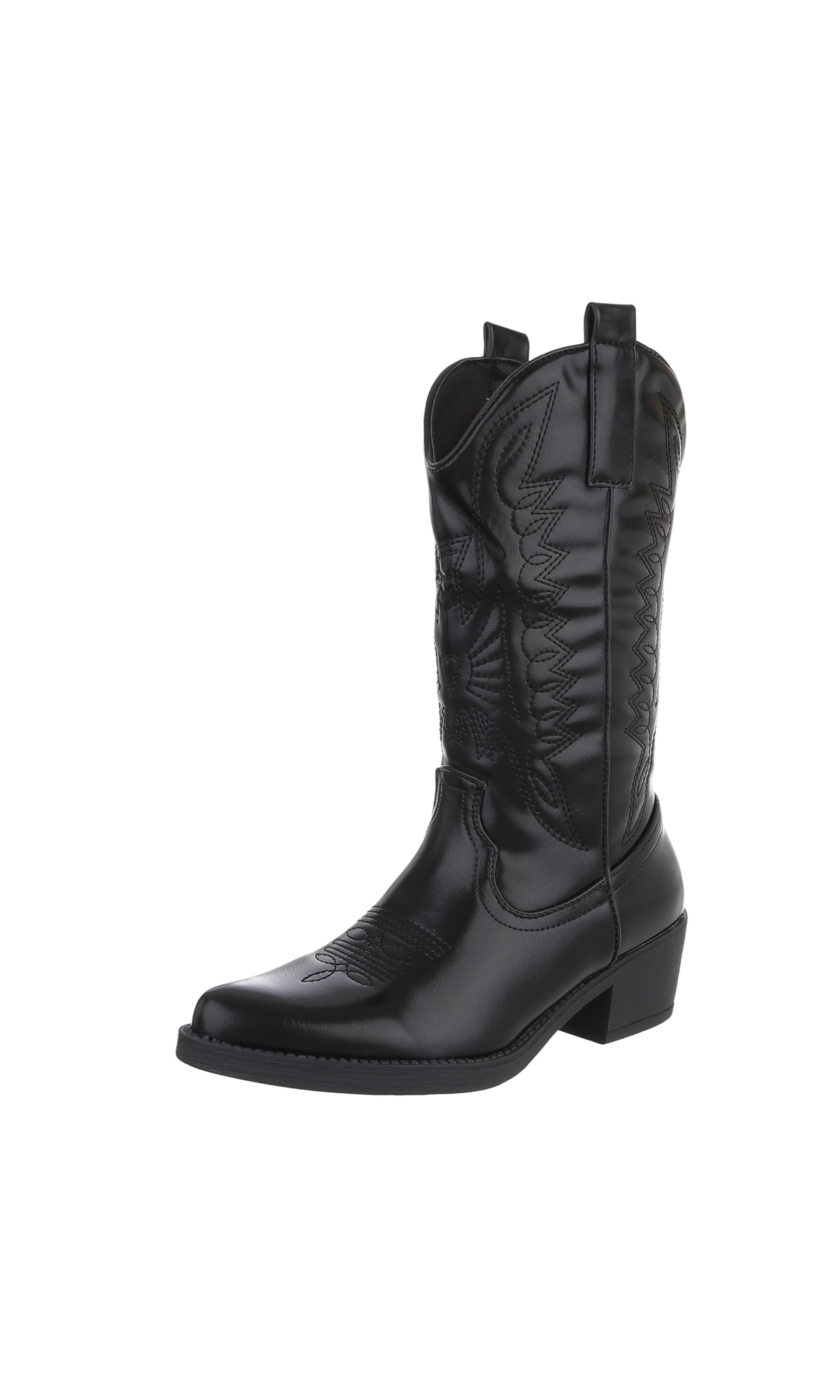 Ital-Design Cowboy Boots in Black: front