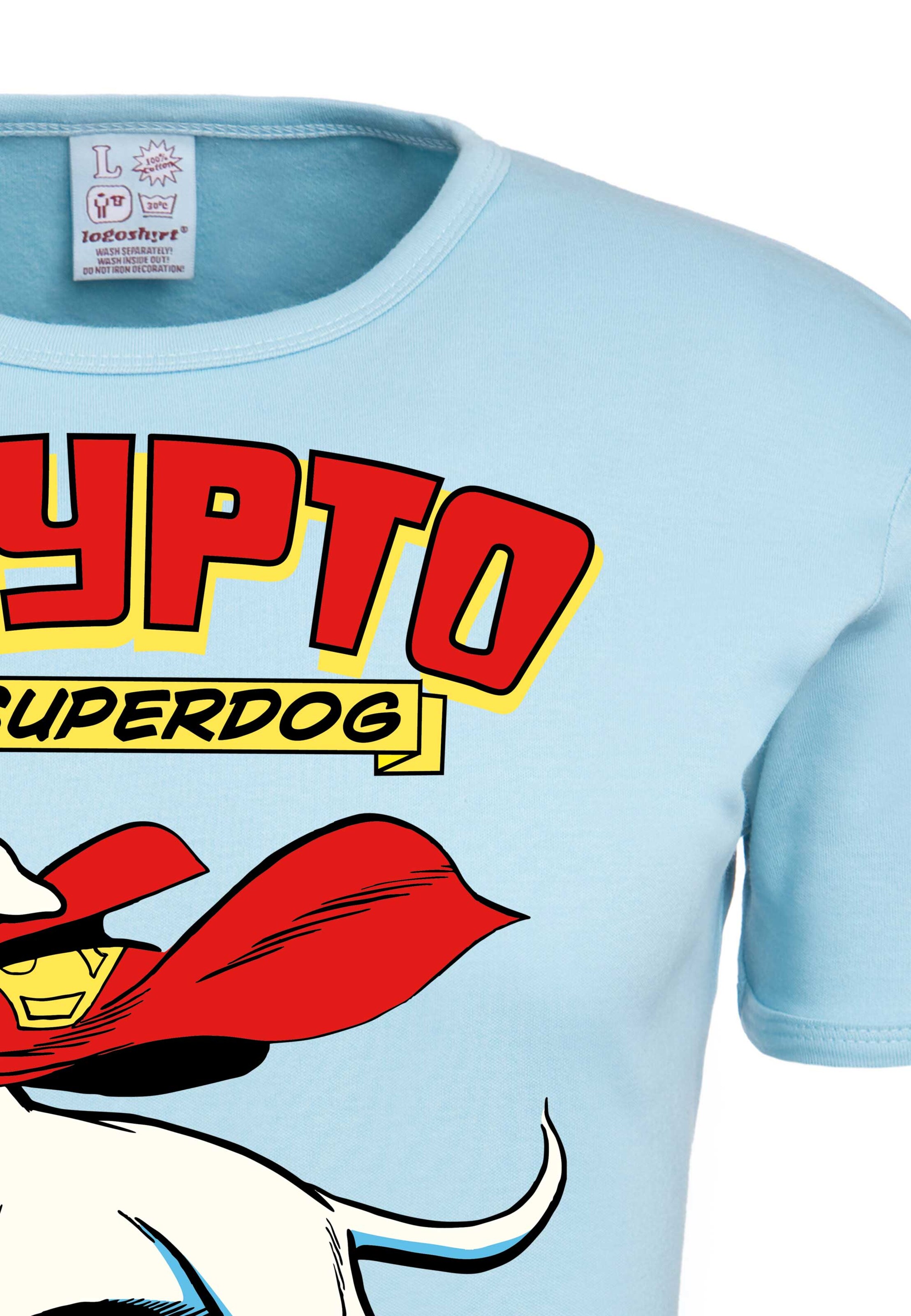 LOGOSHIRT Shirt 'The Superdog' in Blue