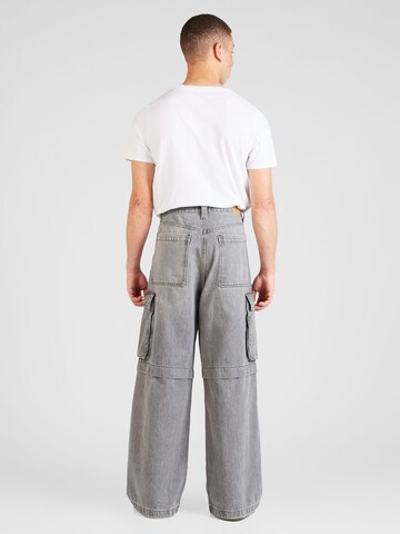 WEEKDAY Wide leg Cargojeans 'Pasadena' in Grijs