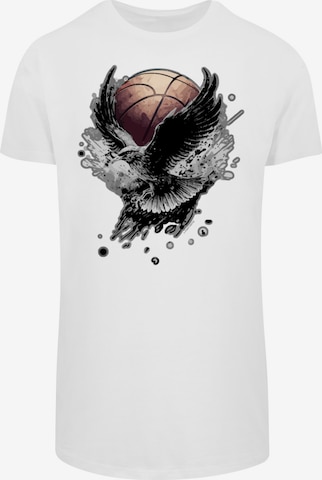 T-Shirt 'Basketball Adler' F4NT4STIC en blanc : devant