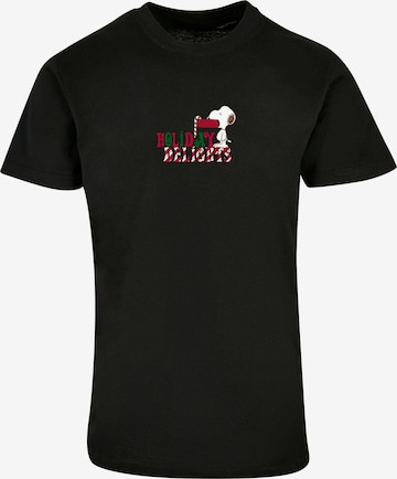 T-Shirt 'Peanuts Holiday Delight' Merchcode en noir : devant