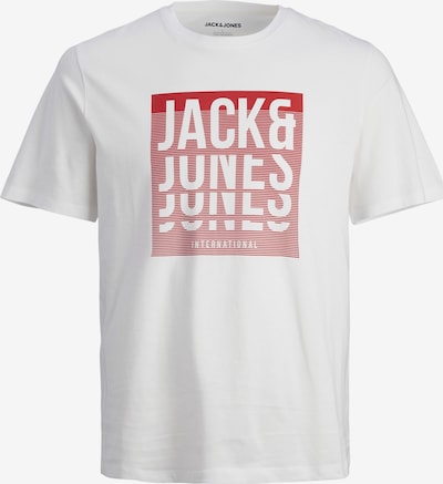 JACK & JONES Bluser & t-shirts 'FLINT' i mørkerød / hvid, Produktvisning