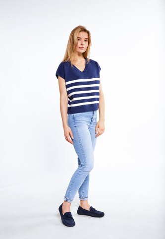 Pull-over DreiMaster Maritim en bleu