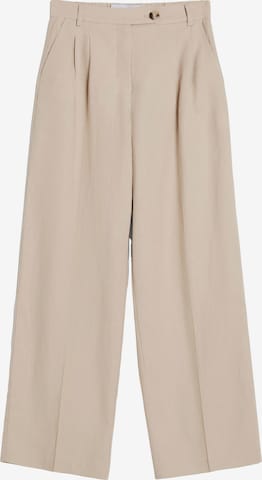 Pantalon à plis Bershka en beige : devant