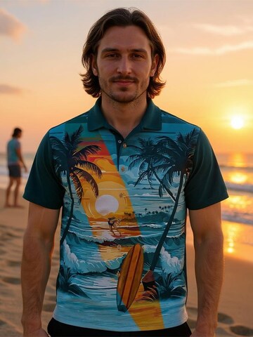 Hawaiihemdshop.de Regular fit Button Up Shirt 'Beach Day' in Blue