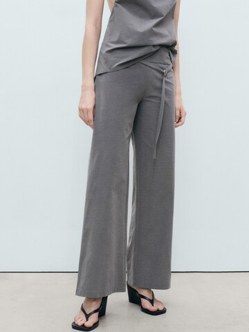 MANGO Wide leg Broek 'MALI' in Grijs: voorkant