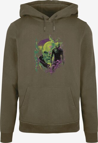 ABSOLUTE CULT Sweatshirt 'Captain Marvel - Talos Smoke' in Groen: voorkant