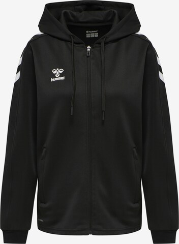 Hummel Athletic Zip-Up Hoodie in Black: front