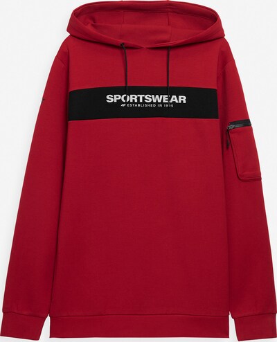 4F Sportsweatshirt in dunkelrot / schwarz / weiß, Produktansicht