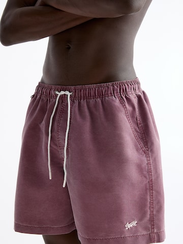 Shorts de bain Pull&Bear en rouge