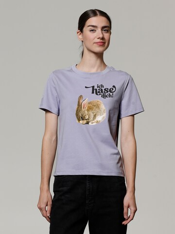 T-shirt ' Ich hase dich! ' Watapparel en violet : devant