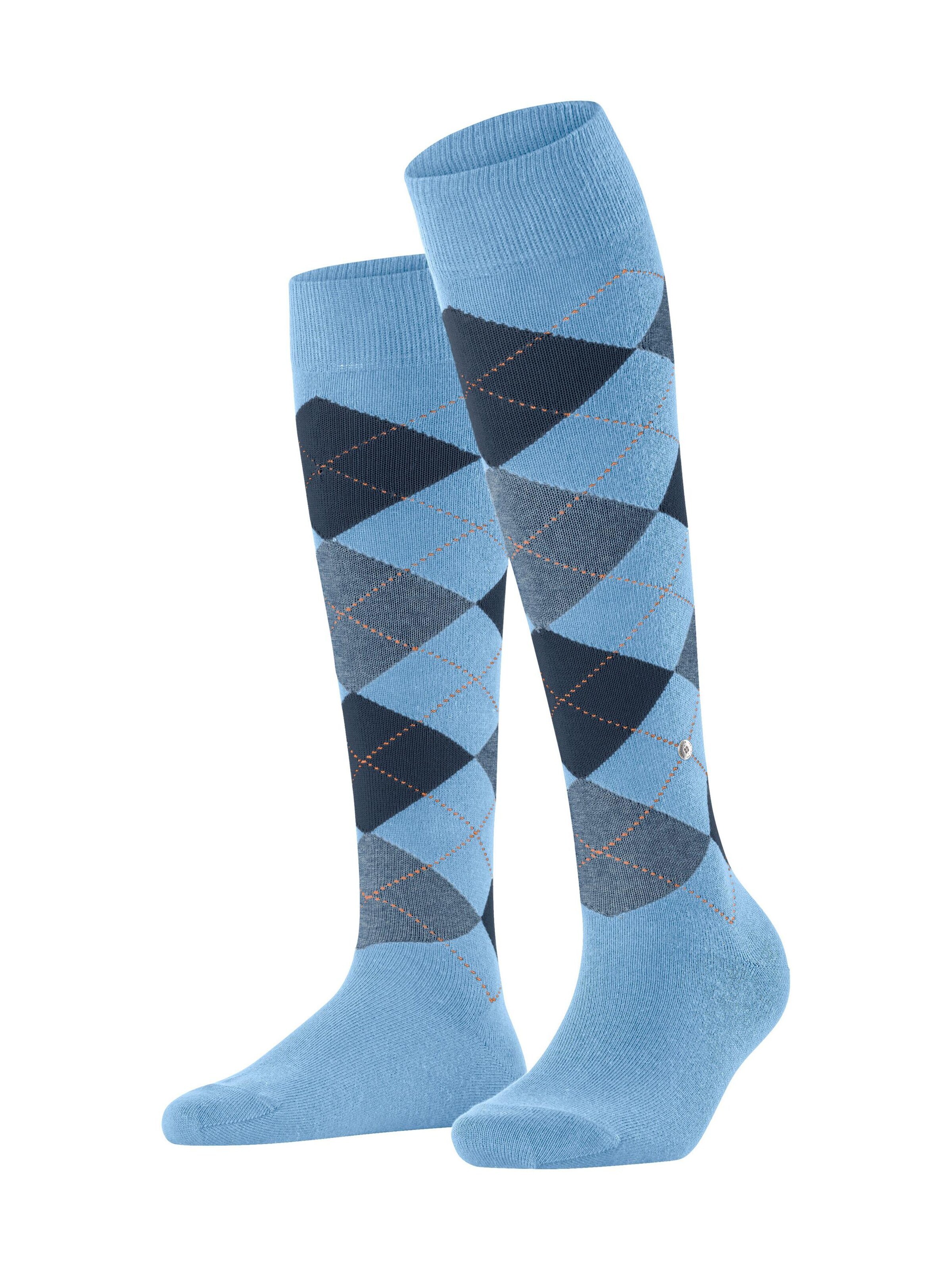 BURLINGTON Overknee Strümpfe 'Queen'‌‌‌ in Blau: Vorderseite