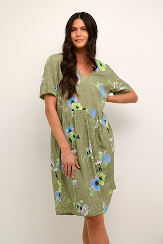 Cream Dress 'Rosina' in Green: front