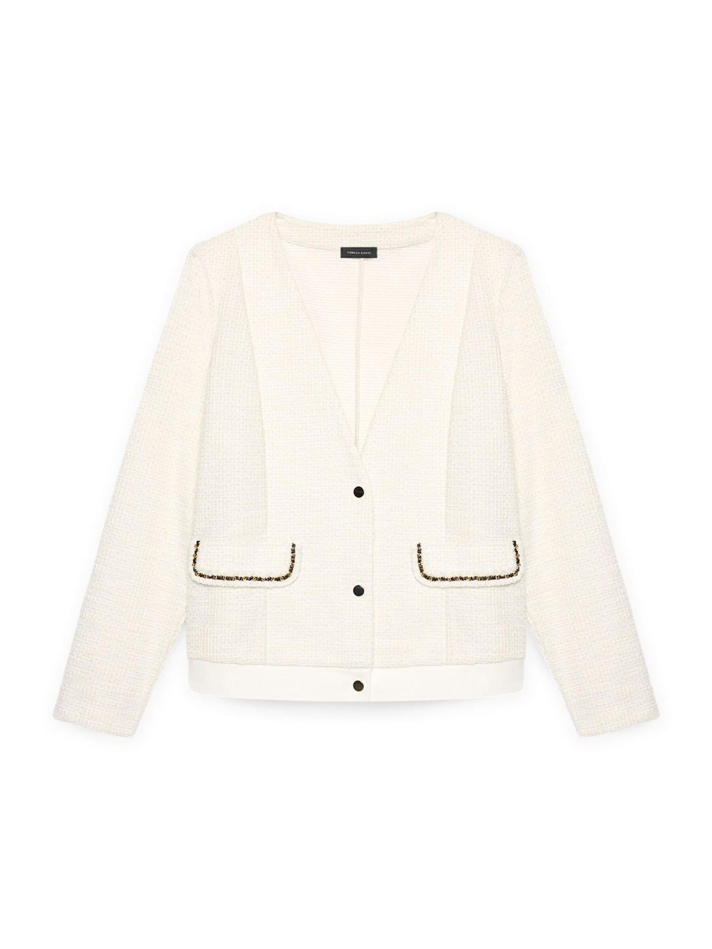 Fiorella Rubino - Cárdigan en blanco: frente