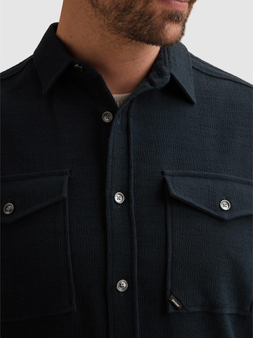 Fit confort Chemise 'Shirt jacket with texture' VANGUARD en bleu