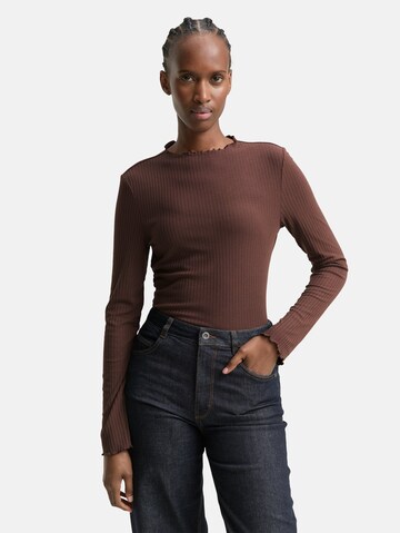 TOM TAILOR DENIM Shirt in Brown: front