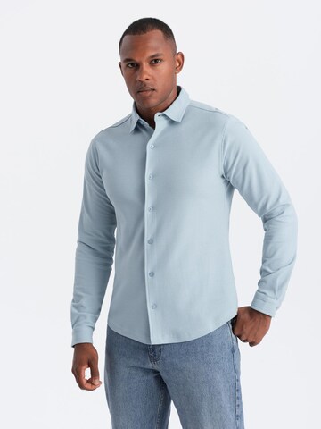 Coupe slim Chemise Ombre en bleu : devant