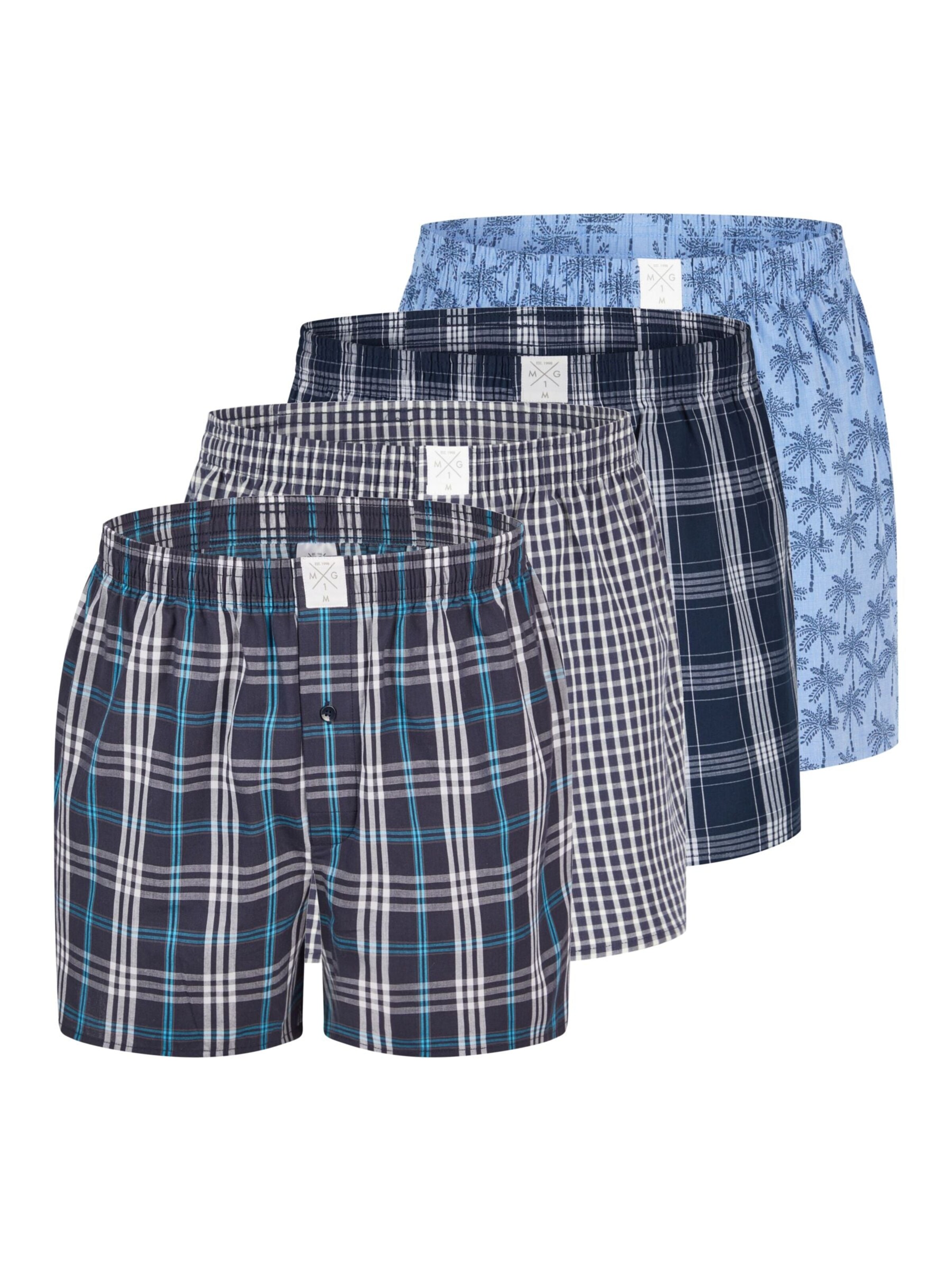 MG-1 Boxershorts 'MG-1 Men's Woven Boxer Shorts, Pack of 4 – 100% cotton, assorted colours, breathable & comfortable' in Gemengde kleuren
