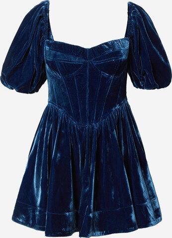Robe Bardot en bleu : devant