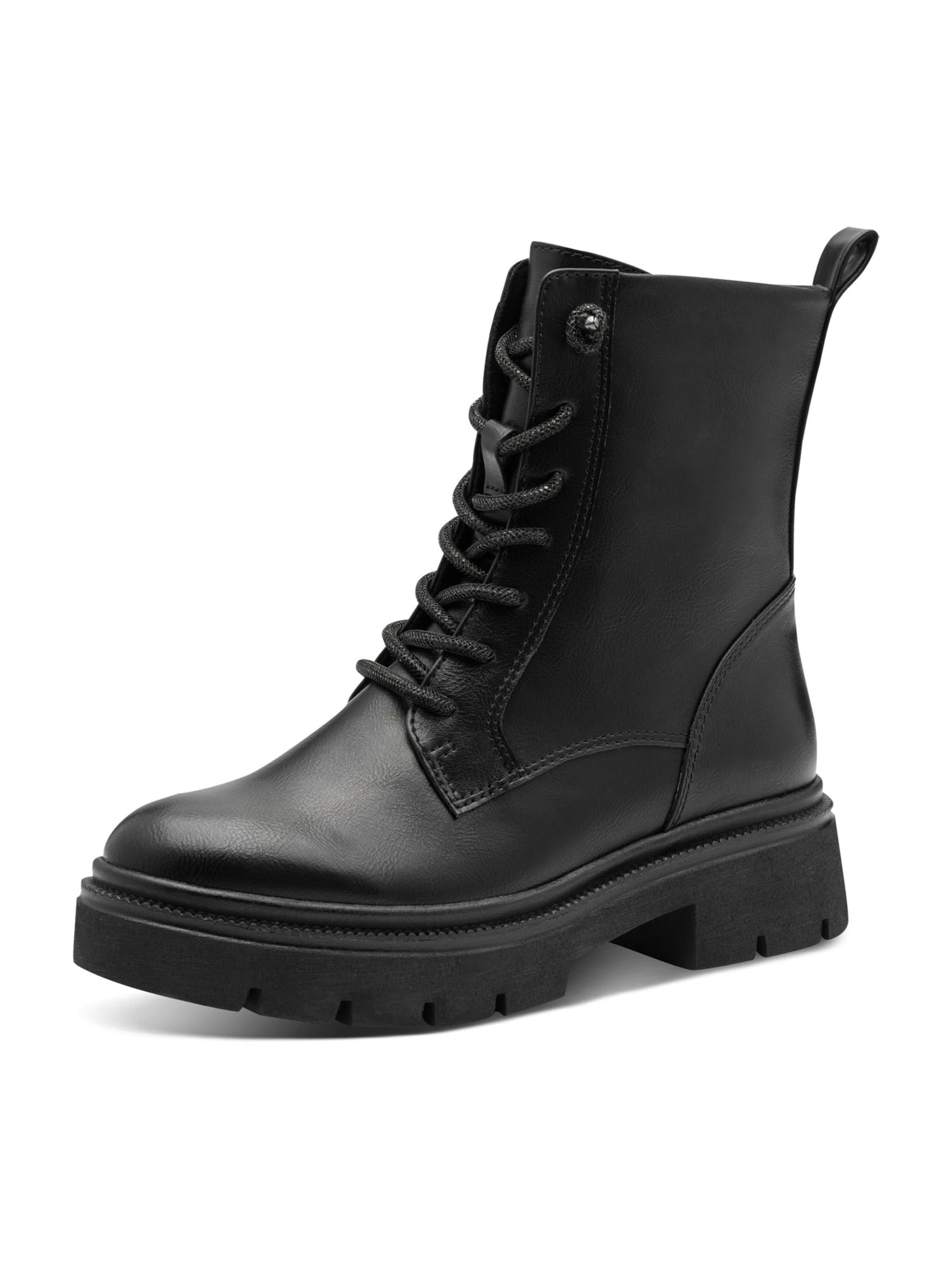 MARCO TOZZI Botki sznurowane w kolorze czarny: przód