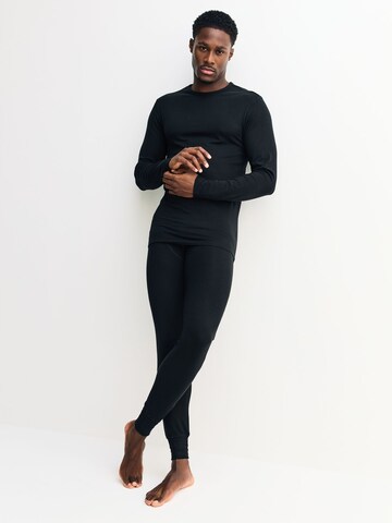 NextDuga pidžama - crna boja: prednji dio