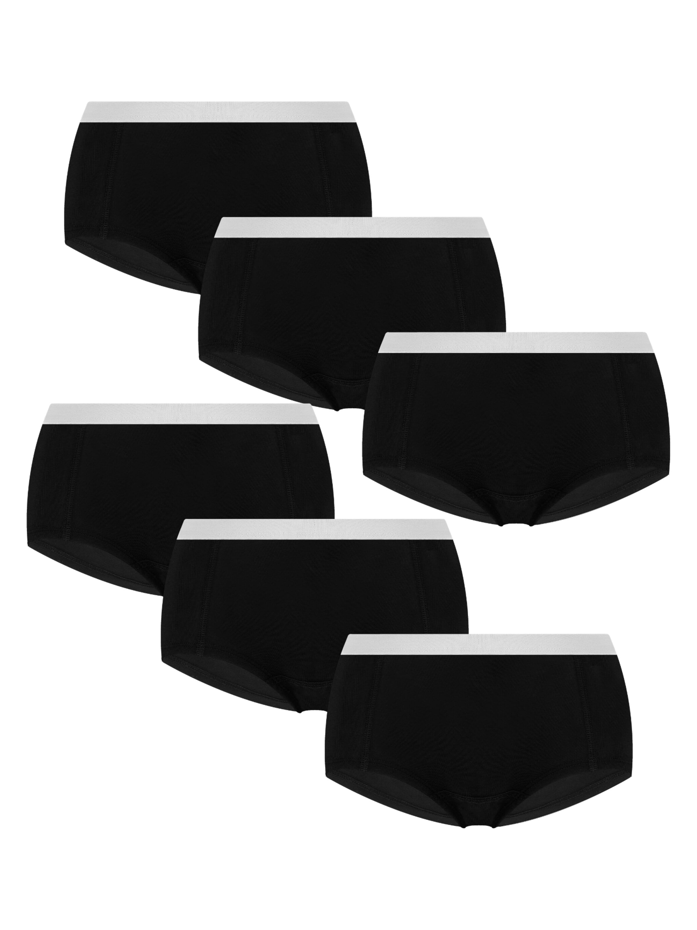 Albero Natur Boyshorts 'Bio-Baumwoll-Boyshorts – 6er Pack' in Black: front