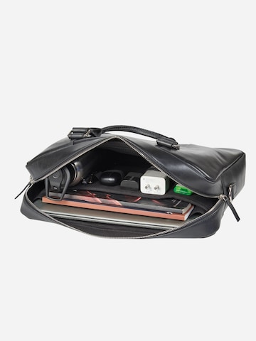 NEGOTIA Leather Laptoptas 'Sorel' in Zwart