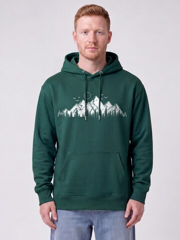 Felpa 'Mountains' di Watapparel in verde: frontale