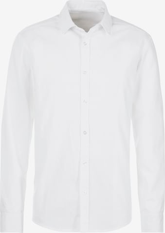 JOHN DEVIN Button Up Shirt in White: front