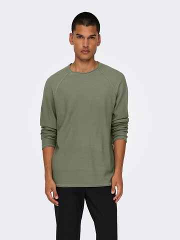 Pullover di Only & Sons in verde: frontale
