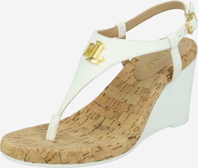 Lauren Ralph Lauren T-bar sandals 'JEANNIE' in Gold / White, Item view