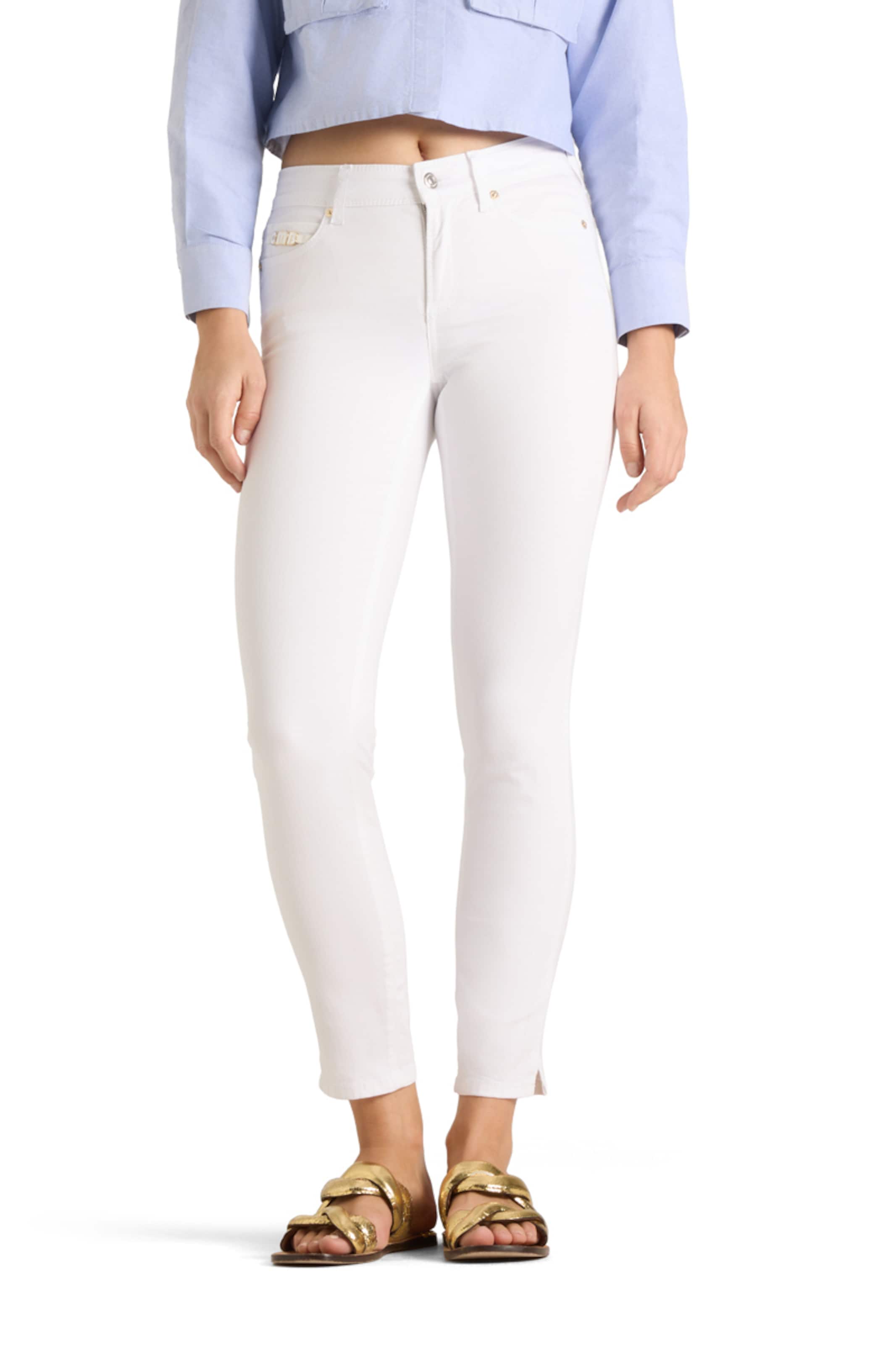Cambio Slim fit Jeans ' Piper ' in White: front