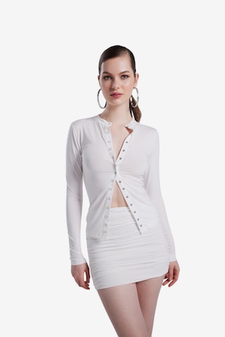 Chemisier HOLLY LOLLY en blanc : devant